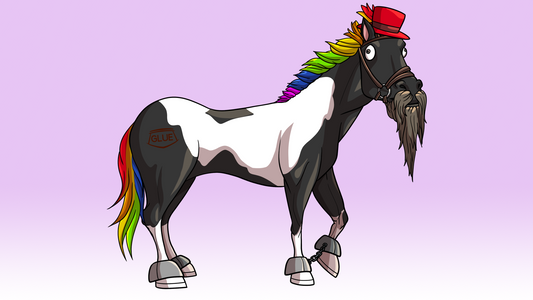 Glue Factory Horse #9074 Grafix Pocket T - Rainbow Mohawk