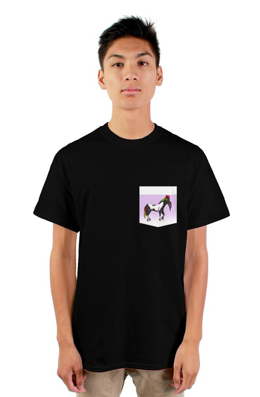 Glue Factory Horse #9074 Grafix Pocket T - Rainbow Mohawk