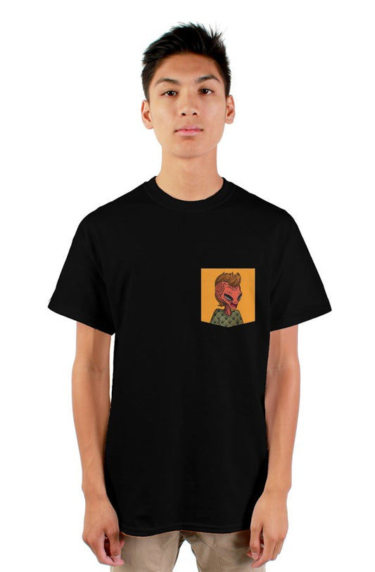 Save The Martians #729 Grafix Pocket T - Red with Mohawk
