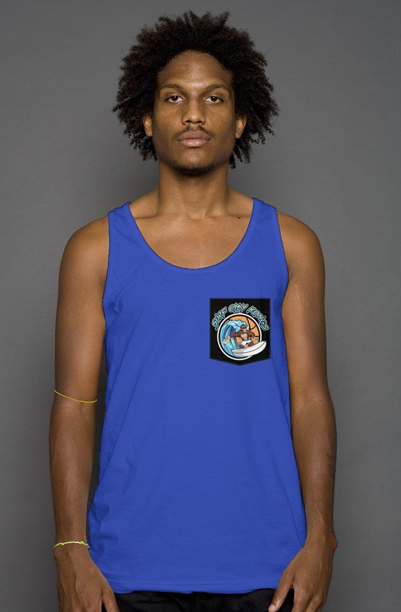 Surf City Kongs Tank Top with Graphic Pocket - Roy