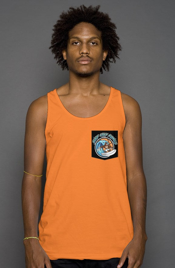 Surf City Kongs Tank Top with Graphic Pocket - Ora