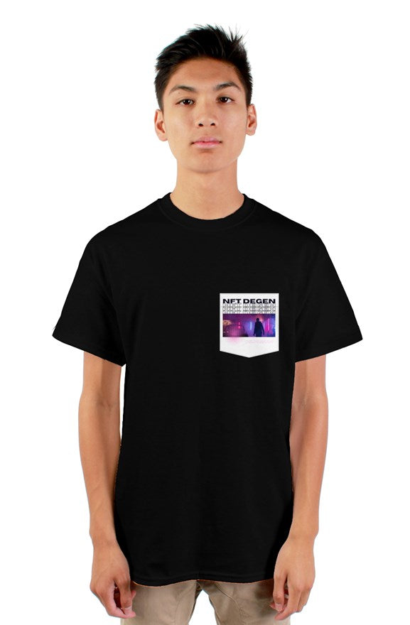 NFT Degen Men's T-Shirt with Graphic Pocket