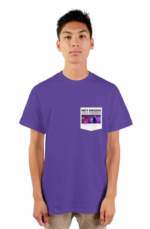 NFT Degen Men's T-Shirt with Graphic Pocket