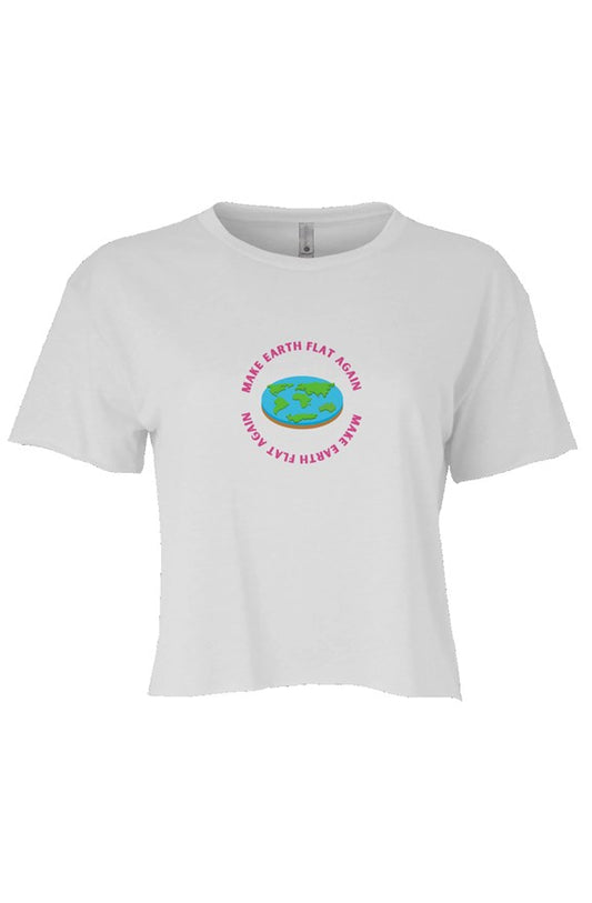Make Earth Flat Again - Festival Womens Cali Crop