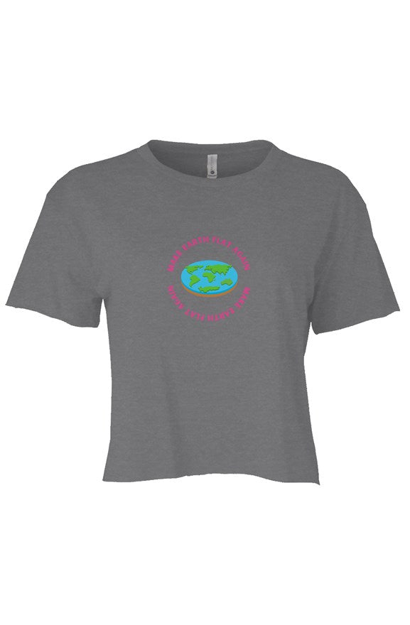 Make Earth Flat Again - Festival Womens Cali Crop