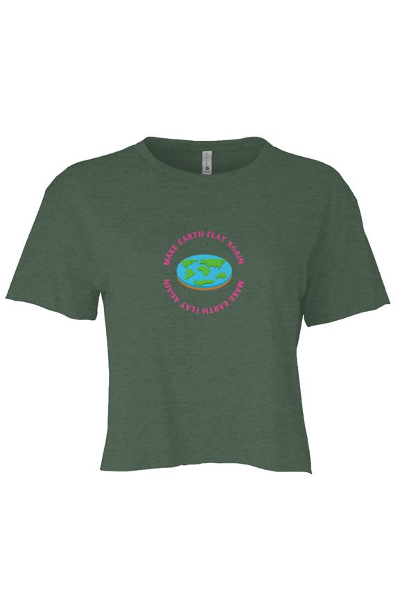 Make Earth Flat Again - Festival Womens Cali Crop