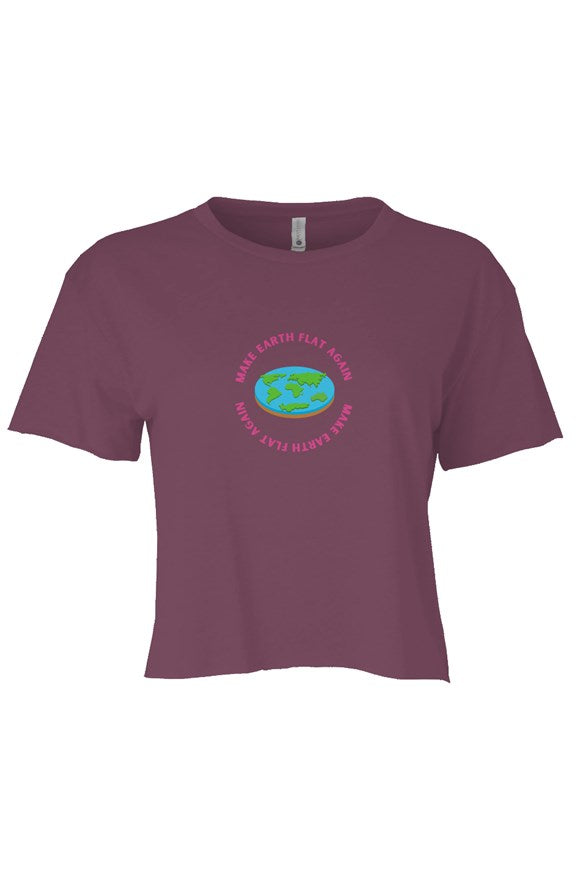 Make Earth Flat Again - Festival Womens Cali Crop