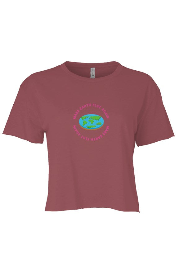 Make Earth Flat Again - Festival Womens Cali Crop
