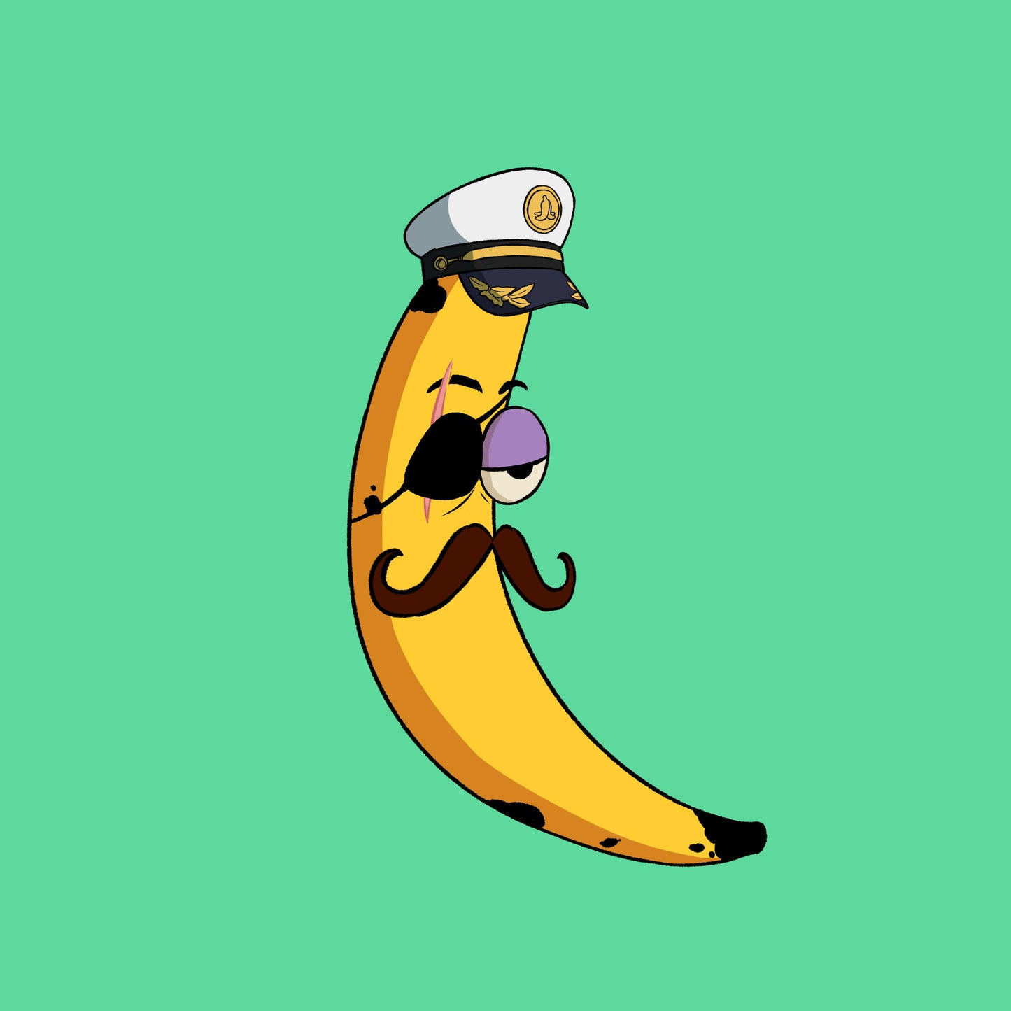 Boring Bananas Co #5777 Grafix Pocket T - Captain Stache