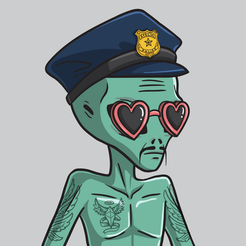 Save The Martians #732 Grafix Pocket T - Alien Cop